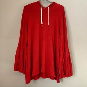 Love & Legend Red Hooded Tunic with Bell Sleeves Size 3X Alt